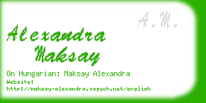 alexandra maksay business card